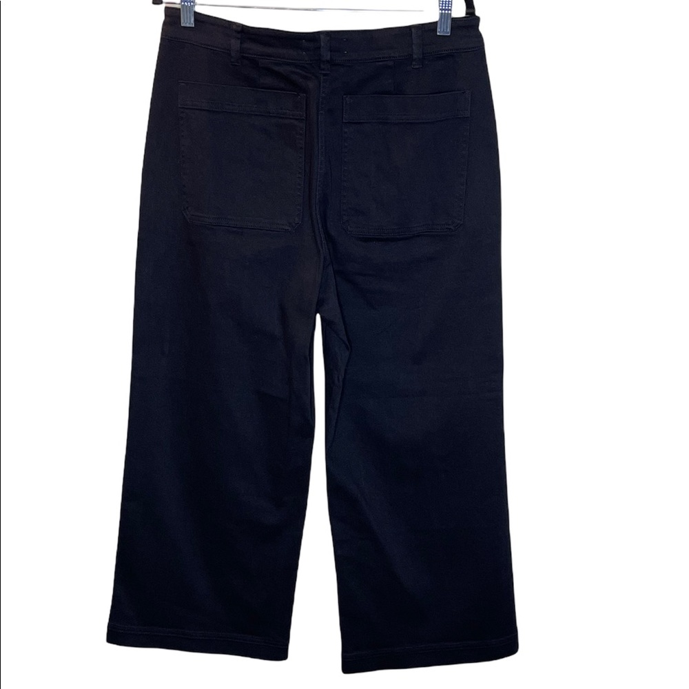 EVERLANE HIGH-RISE BLACK WIDE LEG CROPPED PANTS SIZE 14 - Picture 2 of 7
